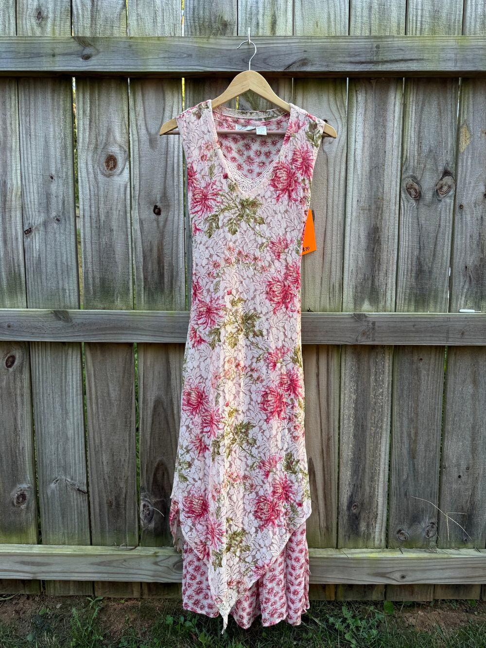 Y2K Lola P. Floral Lace Layered Maxi Dress